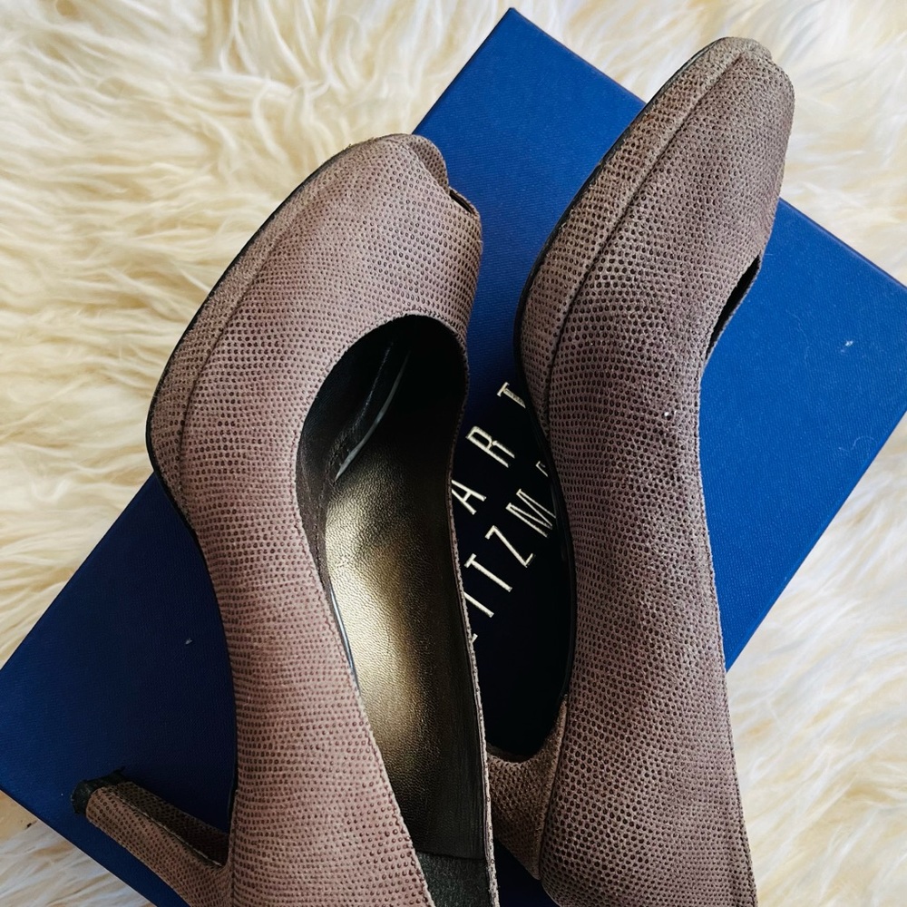 Stuart Weitzman Peeptoe Platform Pumps Size 7.5 - image 3